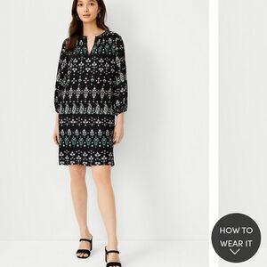 NEW Ann Taylor Black Pink Floral Print Dress M